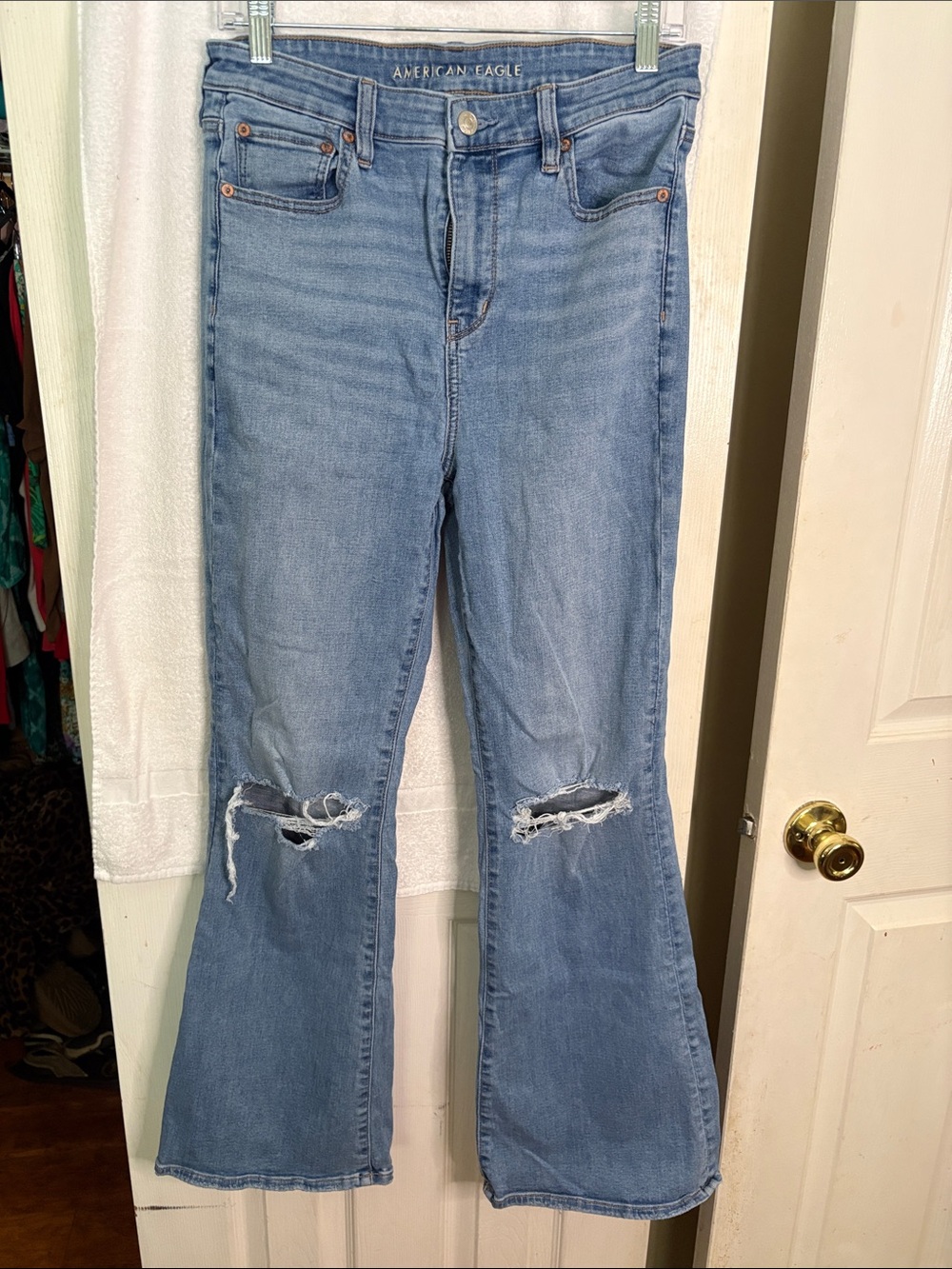 American Eagle next level stretch super high-rise flare